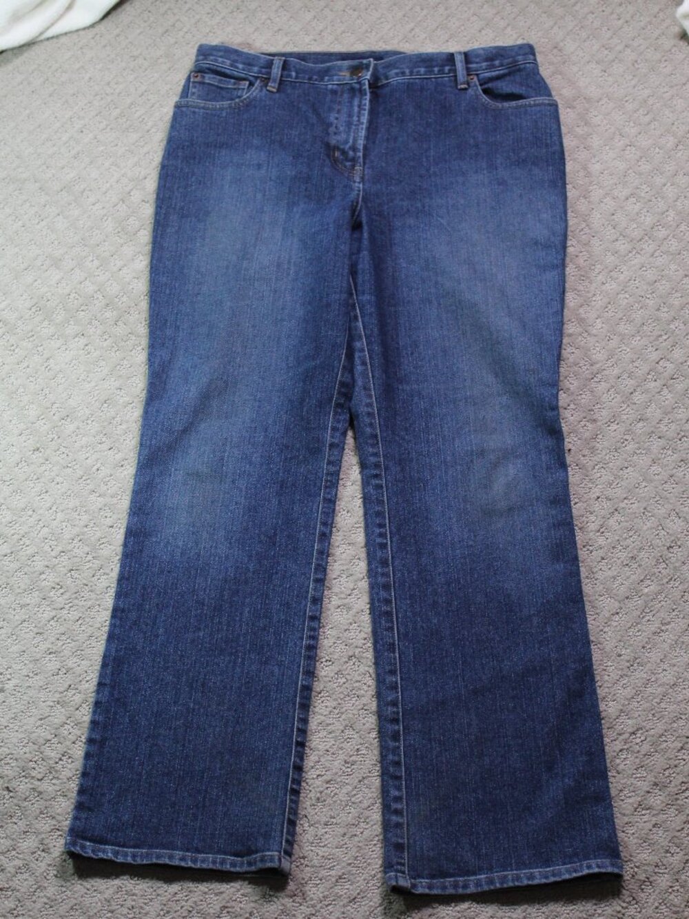 Ann Taylor Womens Size 10 Blue High Rise Comfort Denim Straight Jeans